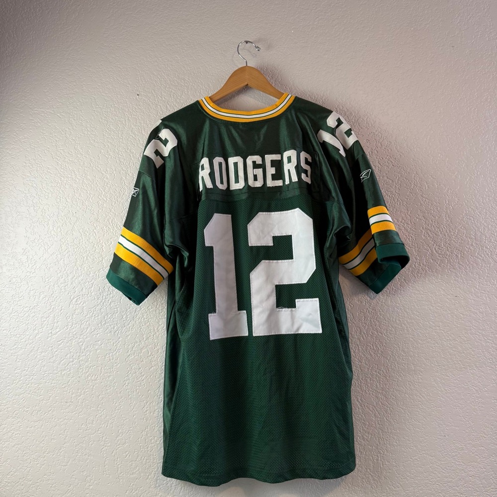 Reebok NFL Green Bay Packers Aaron Rodgers 12 Jersey Mens 54 Green Authentic